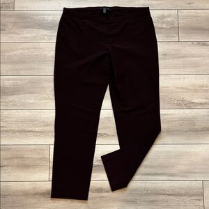 Eileen Fisher burgundy knit elastic waist pull on pants leggings size medium